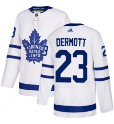 Youth Adidas Toronto Maple Leafs #23 Travis Dermott Authentic White Away NHL Jersey