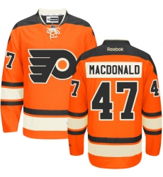 Men's Reebok Philadelphia Flyers #47 Andrew MacDonald Premier Orange New Third NHL Jersey
