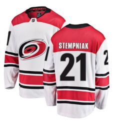 Men's Carolina Hurricanes #21 Lee Stempniak Fanatics Branded White Away Breakaway NHL Jersey