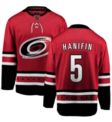 Youth Carolina Hurricanes #5 Noah Hanifin Fanatics Branded Red Home Breakaway NHL Jersey