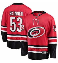 Men's Carolina Hurricanes #53 Jeff Skinner Fanatics Branded Red Home Breakaway NHL Jersey