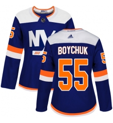 Women's Adidas New York Islanders #55 Johnny Boychuk Premier Blue Alternate NHL Jersey