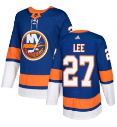 Youth Adidas New York Islanders #27 Anders Lee Premier Royal Blue Home NHL Jersey