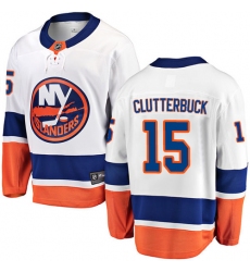 Men's New York Islanders #15 Cal Clutterbuck Fanatics Branded White Away Breakaway NHL Jersey