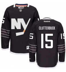 Youth Reebok New York Islanders #15 Cal Clutterbuck Premier Black Third NHL Jersey