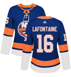 Women's Adidas New York Islanders #16 Pat LaFontaine Authentic Royal Blue Home NHL Jersey