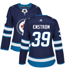 Women's Adidas Winnipeg Jets #39 Tobias Enstrom Premier Navy Blue Home NHL Jersey