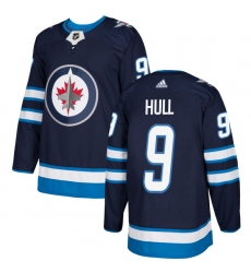 Youth Adidas Winnipeg Jets #9 Bobby Hull Authentic Navy Blue Home NHL Jersey