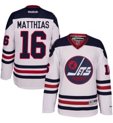 Men's Reebok Winnipeg Jets #16 Shawn Matthias Premier White 2016 Heritage Classic NHL Jersey