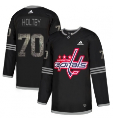 Men's Adidas Washington Capitals #70 Braden Holtby Black Authentic Classic Stitched NHL Jersey
