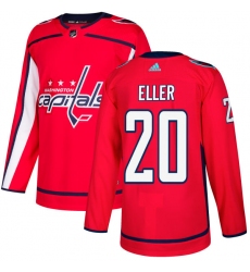Men's Adidas Washington Capitals #20 Lars Eller Premier Red Home NHL Jersey