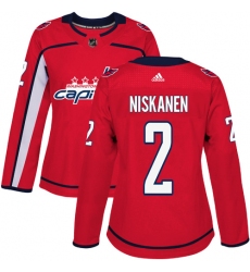 Women's Adidas Washington Capitals #2 Matt Niskanen Authentic Red Home NHL Jersey