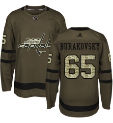 Youth Adidas Washington Capitals #65 Andre Burakovsky Authentic Green Salute to Service NHL Jersey