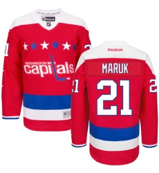 Men's Reebok Washington Capitals #21 Dennis Maruk Authentic Red Third NHL Jersey