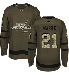 Youth Adidas Washington Capitals #21 Dennis Maruk Authentic Green Salute to Service NHL Jersey