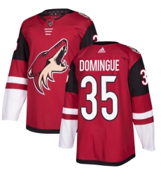 Men's Adidas Arizona Coyotes #35 Louis Domingue Authentic Burgundy Red Home NHL Jersey