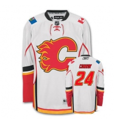 Men's Reebok Calgary Flames #24 Craig Conroy Authentic White Away NHL Jersey