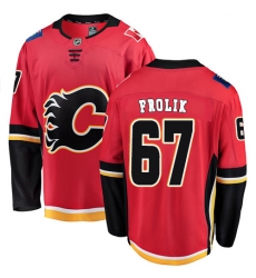 Men's Calgary Flames #67 Michael Frolik Fanatics Branded Red Home Breakaway NHL Jersey