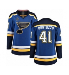 Women's St. Louis Blues #41 Robert Bortuzzo Fanatics Branded Royal Blue Home Breakaway 2019 Stanley Cup Final Bound Hockey Jersey