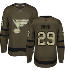 Men's Adidas St. Louis Blues #29 Vince Dunn Premier Green Salute to Service NHL Jersey