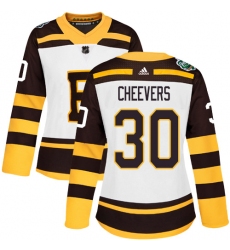 Women's Adidas Boston Bruins #30 Gerry Cheevers Authentic White 2019 Winter Classic NHL Jersey