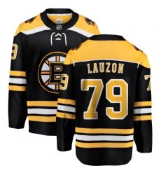 Men's Boston Bruins #79 Jeremy Lauzon Authentic Black Home Fanatics Branded Breakaway NHL Jersey