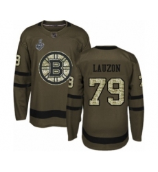 Youth Boston Bruins #79 Jeremy Lauzon Authentic Green Salute to Service 2019 Stanley Cup Final Bound Hockey Jersey