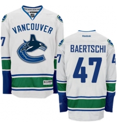 Youth Reebok Vancouver Canucks #47 Sven Baertschi Authentic White Away NHL Jersey