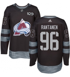 Men's Adidas Colorado Avalanche #96 Mikko Rantanen Authentic Black 1917-2017 100th Anniversary NHL Jersey