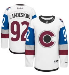Youth Reebok Colorado Avalanche #92 Gabriel Landeskog Premier White 2016 Stadium Series NHL Jersey