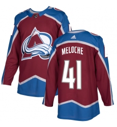 Youth Adidas Colorado Avalanche #41 Nicolas Meloche Premier Burgundy Red Home NHL Jersey
