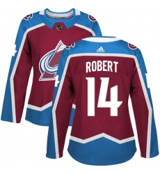 Women's Adidas Colorado Avalanche #14 Rene Robert Premier Burgundy Red Home NHL Jersey