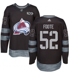 Men's Adidas Colorado Avalanche #52 Adam Foote Authentic Black 1917-2017 100th Anniversary NHL Jersey