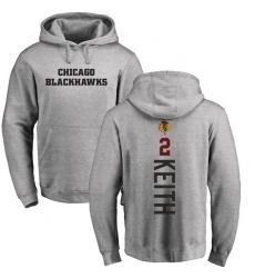 NHL Adidas Chicago Blackhawks #2 Duncan Keith Ash Backer Pullover Hoodie
