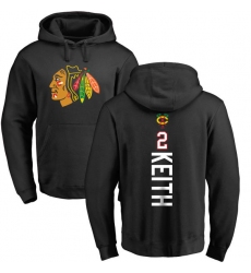 NHL Adidas Chicago Blackhawks #2 Duncan Keith Black Backer Pullover Hoodie