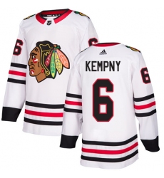 Men's Adidas Chicago Blackhawks #6 Michal Kempny Authentic White Away NHL Jersey