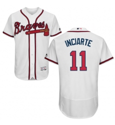 Men's Majestic Atlanta Braves #11 Ender Inciarte White Flexbase Authentic Collection MLB Jersey