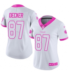 Women's Nike Tennessee Titans #87 Eric Decker Limited White/Pink Rush Fashion NFL Jersey