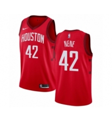 Women's Nike Houston Rockets #42 Nene Red Swingman Jersey - Earned Edition