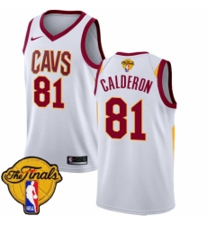 Men's Nike Cleveland Cavaliers #81 Jose Calderon Swingman White 2018 NBA Finals Bound NBA Jersey - Association Edition