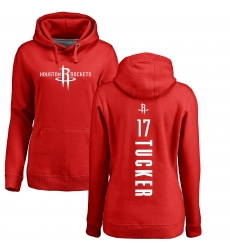 NBA Women's Nike Houston Rockets #17 PJ Tucker Red Backer Pullover Hoodie