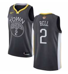 Youth Nike Golden State Warriors #2 Jordan Bell Swingman Black Alternate 2018 NBA Finals Bound NBA Jersey - Statement Edition