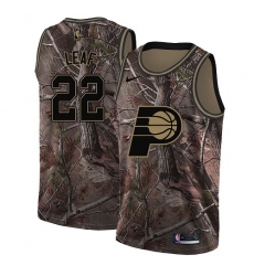 Men's Nike Indiana Pacers #22 T. J. Leaf Swingman Camo Realtree Collection NBA Jersey