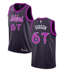 Men's Nike Minnesota Timberwolves #67 Taj Gibson Swingman Purple NBA Jersey - City Edition