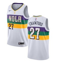 Men's Nike New Orleans Pelicans #27 Jordan Crawford Swingman White NBA Jersey - City Edition