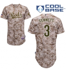 Men's Majestic Cincinnati Reds #3 Scooter Gennett Authentic Camo Alternate Cool Base MLB Jersey