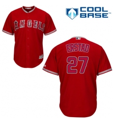 Youth Majestic Los Angeles Angels of Anaheim #27 Darin Erstad Authentic Red Alternate Cool Base MLB Jersey