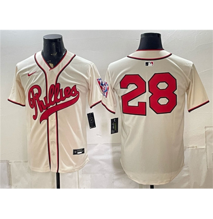 Men's Philadelphia Phillies #28 Alec Bohm Cream 2026 Field of Dreams Stadium Stitched Baseball Jersey