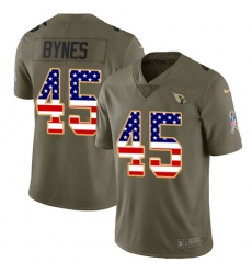 Men's Nike Arizona Cardinals #45 Josh Bynes Limited Olive/USA Flag 2017 Salute to Service NFL Jersey