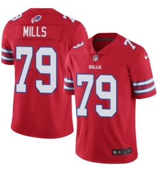 Men's Nike Buffalo Bills #79 Jordan Mills Limited Red Rush Vapor Untouchable NFL Jersey